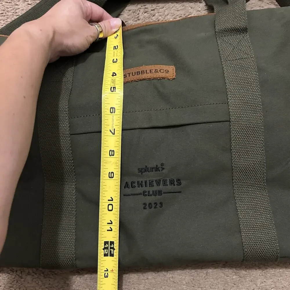 STUBBLE & CO Weekender Duffle Bag Canvas Leather w/ Shoulder Strap *LOGO